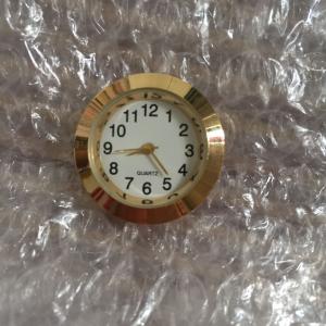 mini 27.5mm gold metal insert clock