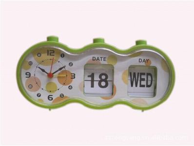 plastic alarm clock with flip date