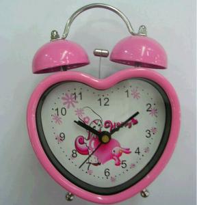 Heart shape metal double  bell alarm clock