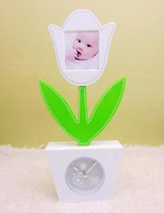 flower photoframe table clock