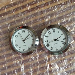 36mm plastic silver  fit up clocks